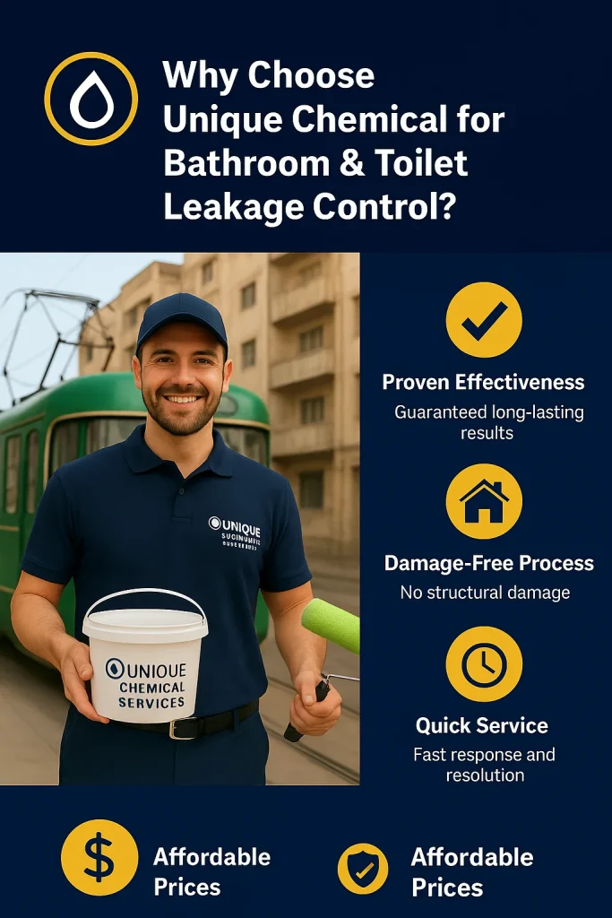 importance of unique chemicals in bathroom leakage control